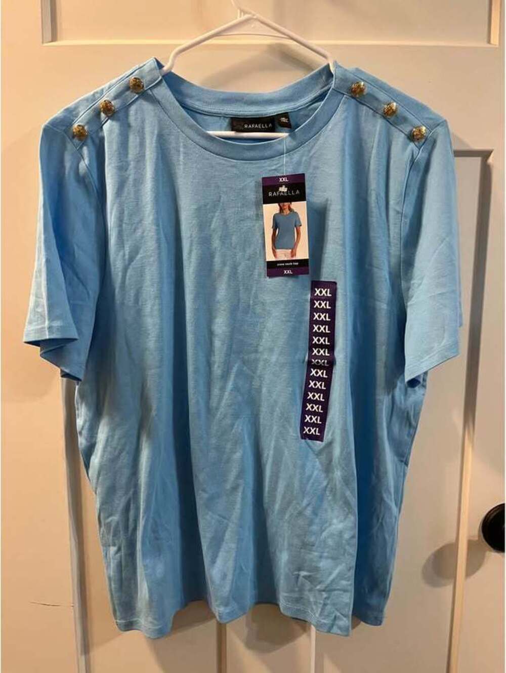 Rafaela light blue crew neck top women’s size XXL